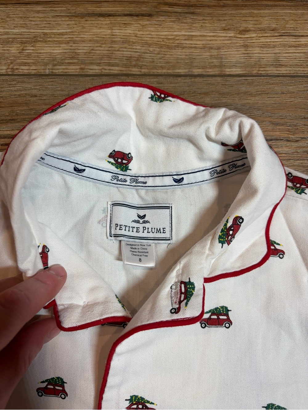 Petite Plume Kids Luxury Twill Pajama Top Holiday Journey Christmas Car - Picture 7 of 9